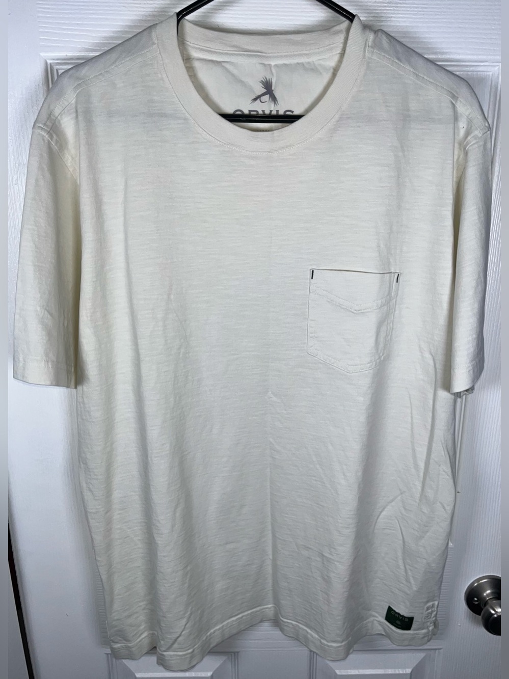 Orvis Men's T-Shirt Short Sleeve 100% Cotton Chest Pocket Lightweight Large L